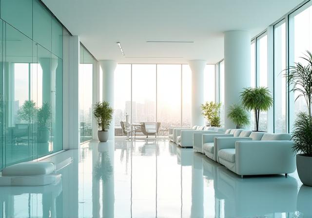Espacio de oficina impecable con luz natural