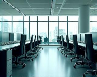 Oficina moderna perfectamente limpia