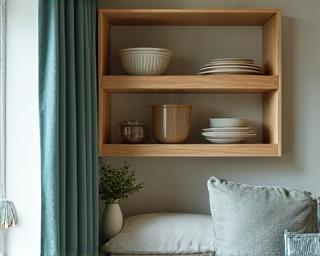 Salón residencial minimalista e inmaculado
